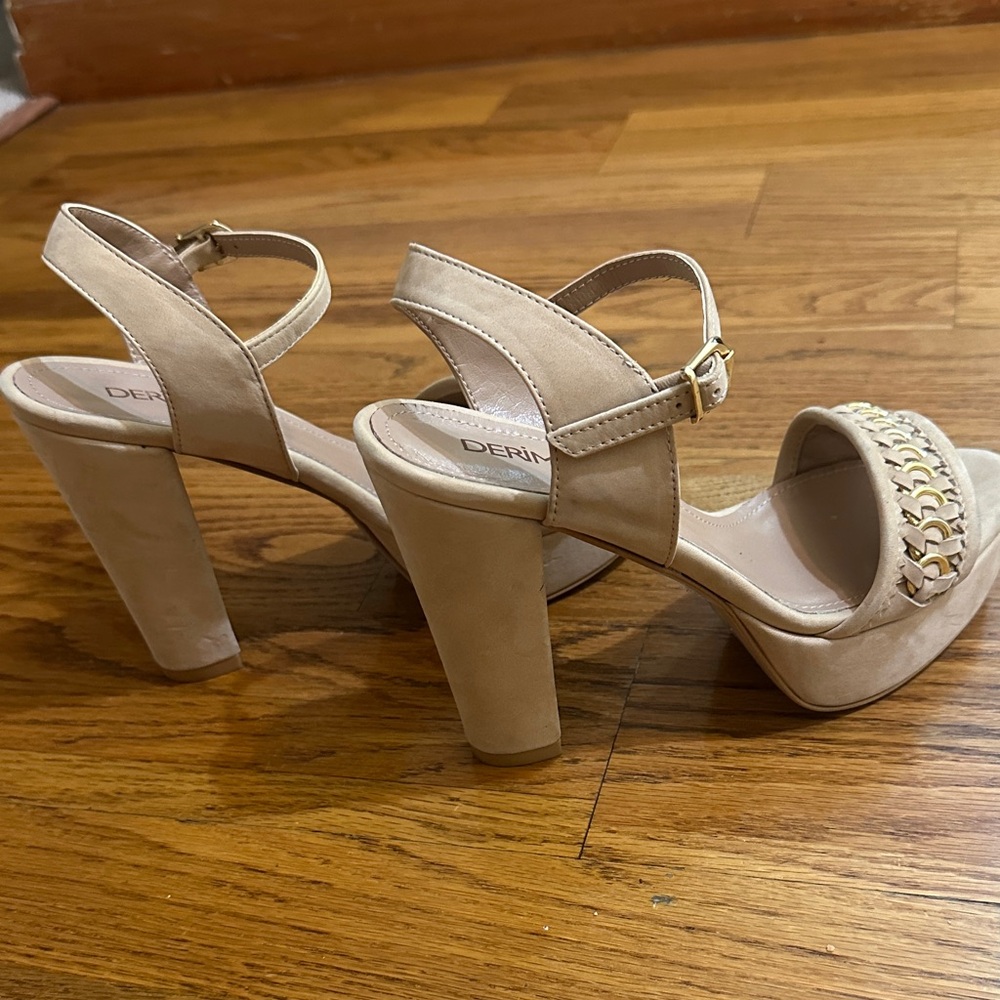 🛍️SALE🛍️ DERİMOD Beige Platform Block Heel Sandals with Ankle Straps - Picture 5 of 9